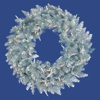 Vickerman 24" Artificial Silver Wreath 50 Clear Lights